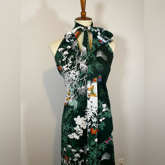 70s VTG Butterfly Maxi Dress and Fringe Shawl - Picture 13 of 17